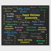 Gelukkige Verjaardag Wrapping Papier Gepersonalise (Vlak)