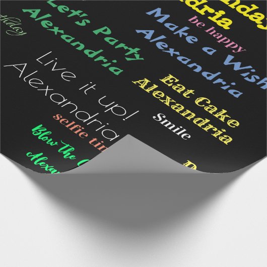 Gelukkige Verjaardag Wrapping Papier Gepersonalise (Hoek)