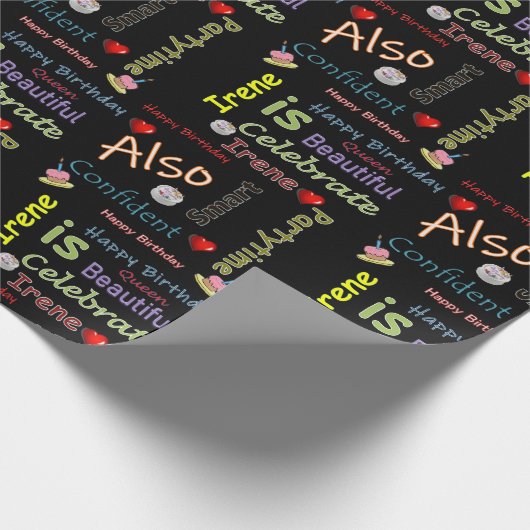 Gelukkige Verjaardag Wrapping Papier Irene (Hoek)