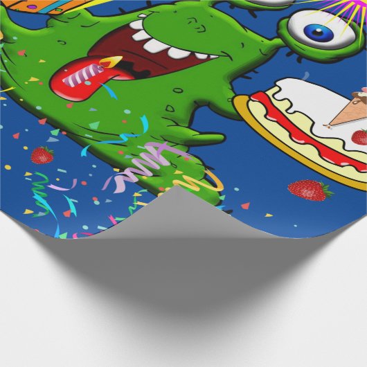 Gelukkige Verjaardag Wrapping Papier Monster (Hoek)