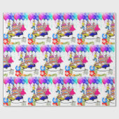 Gelukkige Verjaardag Wrapping Papier Over de Heuve (Vlak)