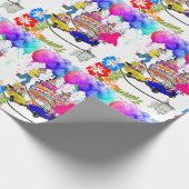 Gelukkige Verjaardag Wrapping Papier Over de Heuve (Hoek)