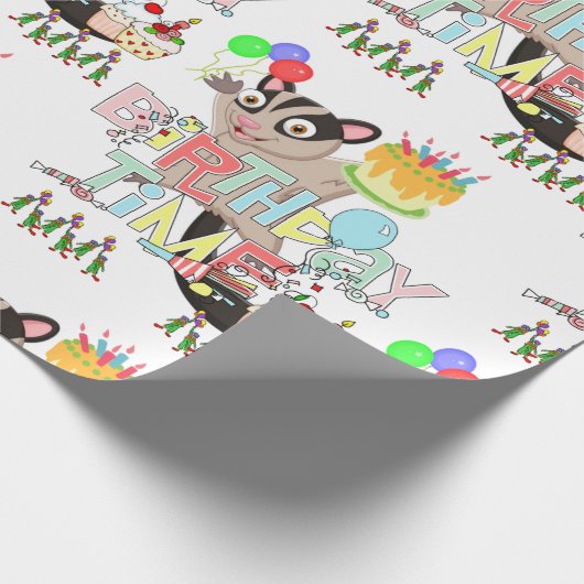 Gelukkige Verjaardag Wrapping Papier Possum Cake (Hoek)