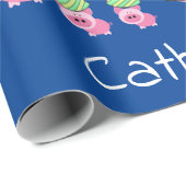 Gelukkige Verjaardag Wrapping Papier Roze Varkens (Rol Hoek)