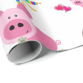 Gelukkige Verjaardag Wrapping Papier Roze Varkens (Rol Hoek)