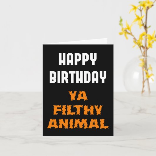 Gelukkige verjaardag Ya smerig dier grappige beled Kaart (Gele Bloem)