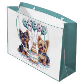 Gelukkige Verjaardag Yorkie Dog Groot Cadeauzakje (Achterkant Gekanteld)