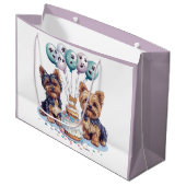 Gelukkige Verjaardag Yorkie Dog Groot Cadeauzakje (Voorkant Gekanteld)