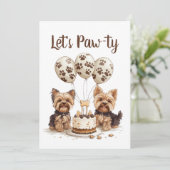 Gelukkige Verjaardag Yorkie Dog Kaart (Staand voorkant)