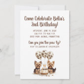 Gelukkige Verjaardag Yorkie Dog Kaart (Achterkant)