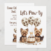 Gelukkige Verjaardag Yorkie Dog Kaart (Voorkant / Achterkant)