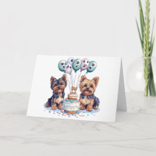 Gelukkige Verjaardag Yorkie Dog Kaart