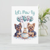 Gelukkige Verjaardag Yorkie Dog Kaart (Staand voorkant)