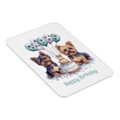 Gelukkige Verjaardag Yorkie Dog Magneet (Rechterzijde)