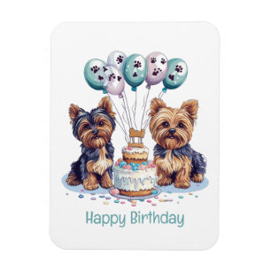 Gelukkige Verjaardag Yorkie Dog Magneet