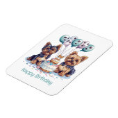 Gelukkige Verjaardag Yorkie Dog Magneet (Linkerzijde)