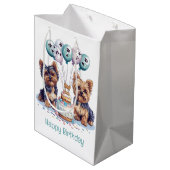 Gelukkige Verjaardag Yorkie Dog Medium Cadeauzakje (Achterkant Gekanteld)