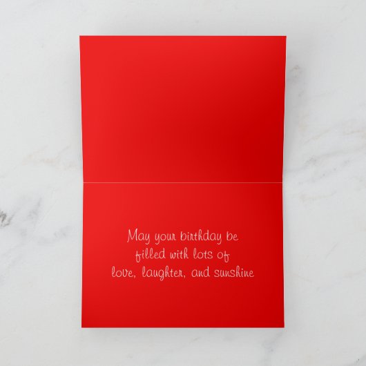 Gelukkige Verjaardag Yorkshire Terrier Puppy Rood  Kaart (Binnen)