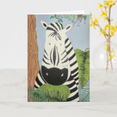Gelukkige verjaardag Zebra Kaart (Gele Bloem)