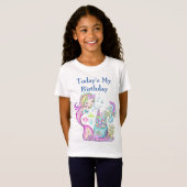 Gelukkige Verjaardag Zeemeermin T-shirt (Voorkant volledig)