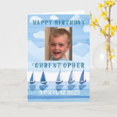 Gelukkige verjaardag zeilboten jongen kleur me pag kaart (Gele Bloem)