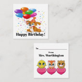 Gelukkige verjaardag! - Zie terug! Vierkante Visitekaartje (Voorkant / Achterkant)