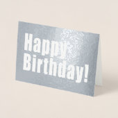 Gelukkige Verjaardag Zilveren Decor met Custom Tex Folie Kaarten (Voorkant)