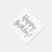 Gelukkige Verjaardag Zilveren Folie Servetten (Hoek)