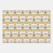 Gelukkige verjaardag Zinnia Bloemen Inpakpapier Vel (Voorkant 2)