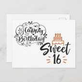Gelukkige Verjaardag Zoete 16 Briefkaart (Voorkant / Achterkant)