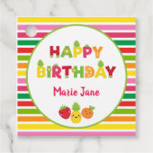 Gelukkige Verjaardag zoete vruchten Bedankjes Labels (Voorkant)