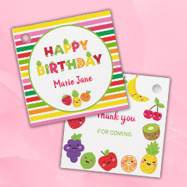 Gelukkige Verjaardag zoete vruchten Bedankjes Labels