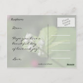 Gelukkige Verjaardag, zomer wilde frambozen bloemk Briefkaart (Achterkant)