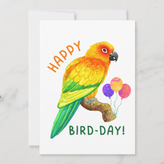 Gelukkige Verjaardag Zon Conure Parrot Vogelliefhe Feestdagenkaart