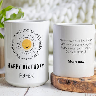 Gelukkige Verjaardag Zon Viering Koffiemok