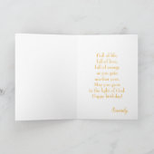 Gelukkige Verjaardag Zonnebloem Hart Kaart (Binnen)