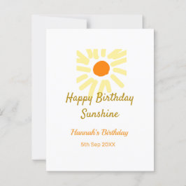 Gelukkige verjaardag zonneschijn geel sinaasappel  briefkaart