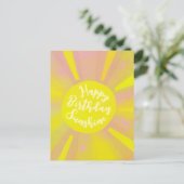 Gelukkige Verjaardag Zonneschijn Handgeschilderd B Briefkaart (Staand voorkant)