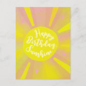 Gelukkige Verjaardag Zonneschijn Handgeschilderd B Briefkaart (Voorkant)