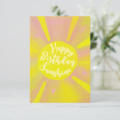 Gelukkige verjaardag zonneschijn Handgeschilderd w Bedankkaart (Staand voorkant)