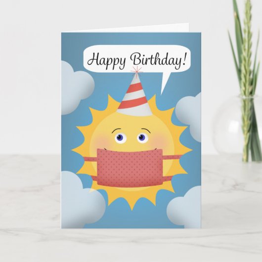 Gelukkige Verjaardag Zonneschijn in een Coronaviru Feestdagen Kaart (Voorkant)