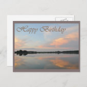 Gelukkige verjaardag zonsopgang aan het meer briefkaart (Voorkant / Achterkant)
