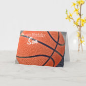Gelukkige verjaardag zoon basketbal kaart (Gele Bloem)