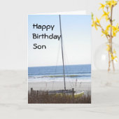 GELUKKIGE VERJAARDAG ***ZOON** GENIET! KAART (Gele Bloem)