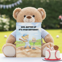Gelukkige verjaardag zoon honkbal teddybeer