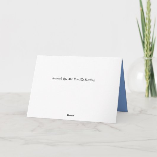 Gelukkige verjaardag, zoon, lichtblauwe letters op kaart (Achterkant)