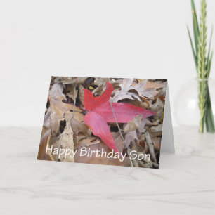 Gelukkige Verjaardag Zoon - Red Leaf Kaart