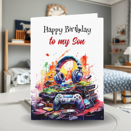 Gelukkige verjaardag zoon | Thema van videogames Kaart