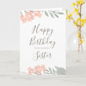 Gelukkige verjaardag zus bloemengroet kaart (Gele Bloem)