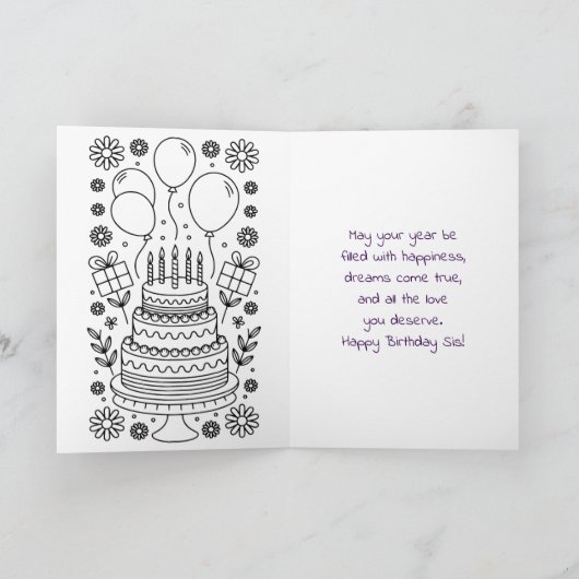 Gelukkige verjaardag zus | Sentimenteel gepersonal Kaart (Binnen)